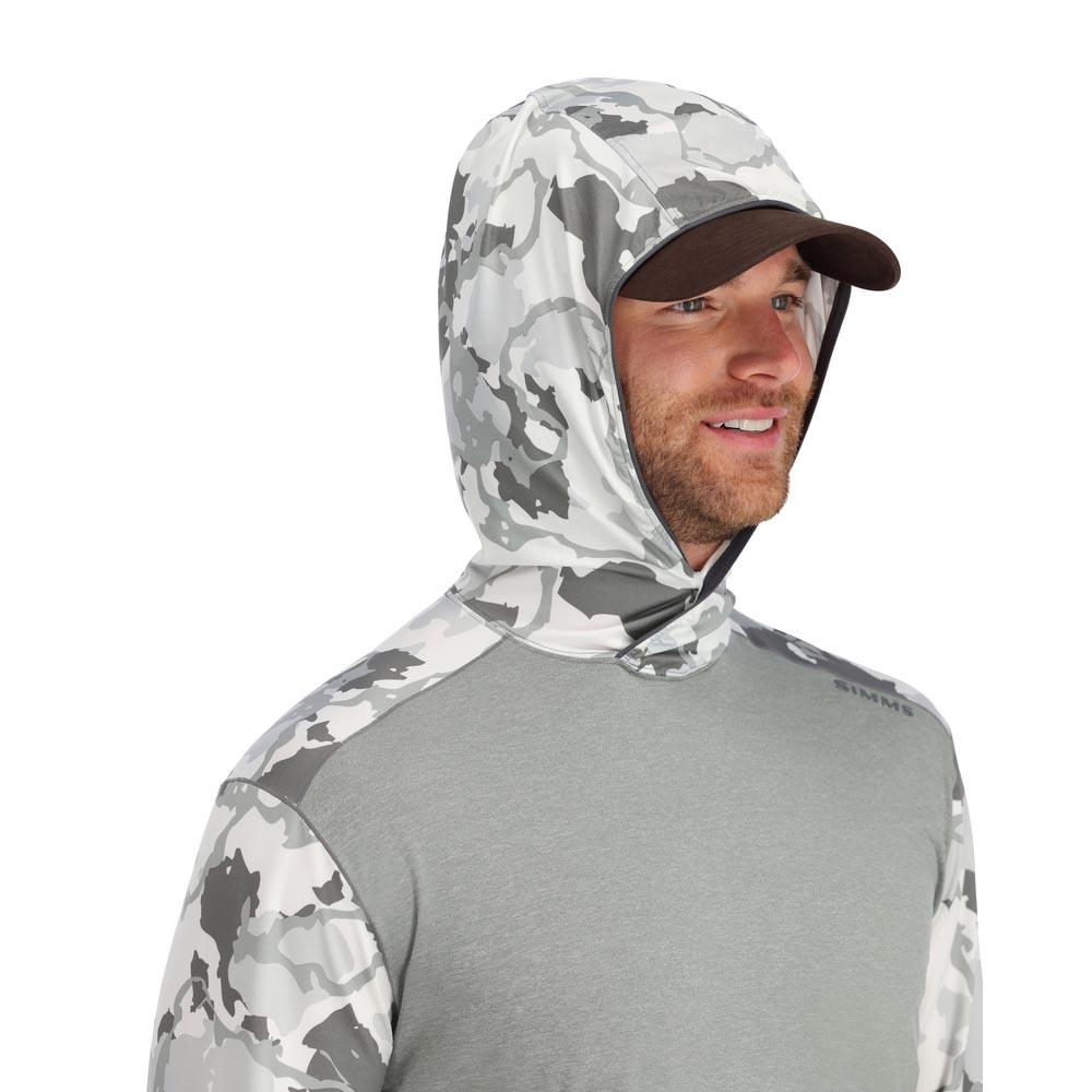 Simms BugStopper SolarFlex Hoody Men's in Cinder and Regiment Camo Cinder